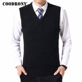 COODRONY Sweater Men Clothes 2020 Autumn Winter Warm Cashmere Wool Pull Homme Classic Casual V-Neck Sleeveless Vest Sweaters 126