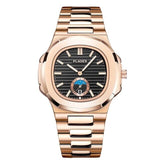 PLADEN Luxury Brand Japanese Quartz Male Watches Men Strong Waterproof Genuine Leather Strap Citizen Movement Quartz Wrist Watch