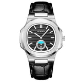 PLADEN Luxury Brand Japanese Quartz Male Watches Men Strong Waterproof Genuine Leather Strap Citizen Movement Quartz Wrist Watch