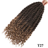 Vigorous Faux Locs Crochet Braids Synthetic Crochet Braids Ombre  Braiding Hair Bohemian Locks 18 inch 24 Stands