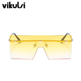 2019 Unisex Fashion Oversized Big Sunglasses Women Famous Design  Trendy One Piece Sun Glasses Female Men Mask Sun Glasses UV400