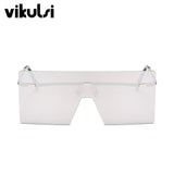 2019 Unisex Fashion Oversized Big Sunglasses Women Famous Design  Trendy One Piece Sun Glasses Female Men Mask Sun Glasses UV400