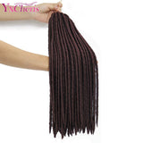 YxCheris 18inches Crochet Braids Locks Faux Locs Black Brown Hair Extensions Synthetic Braiding Hair