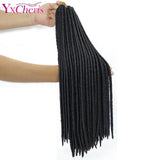 YxCheris 18inches Crochet Braids Locks Faux Locs Black Brown Hair Extensions Synthetic Braiding Hair