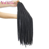 YxCheris 18inches Crochet Braids Locks Faux Locs Black Brown Hair Extensions Synthetic Braiding Hair