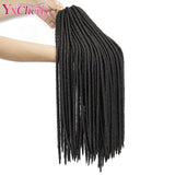 YxCheris 18inches Crochet Braids Locks Faux Locs Black Brown Hair Extensions Synthetic Braiding Hair