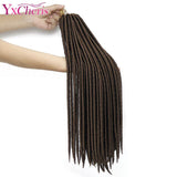 YxCheris 18inches Crochet Braids Locks Faux Locs Black Brown Hair Extensions Synthetic Braiding Hair