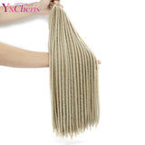 YxCheris 18inches Crochet Braids Locks Faux Locs Black Brown Hair Extensions Synthetic Braiding Hair