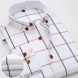 2016 New Oxford Plaid Casual Men's Shirt Slim Fit Formal&Business Occupation Man Shirts Spring Long Sleeve Men Dress Shirt M038