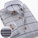 2016 New Oxford Plaid Casual Men's Shirt Slim Fit Formal&Business Occupation Man Shirts Spring Long Sleeve Men Dress Shirt M038