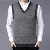 Fashion Brand Sweaters Mens Pullovers V Neck Slim Fit Jumpers Knitwear Vest Sleeveless Winter Korean Style Casual Clothing Men