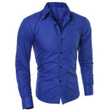 Pure Color Plus Size Business Shirts Mens Dress Shirts Button-Down Collar Long Sleeve Mens Dress Shirt  Male Business Shirt men