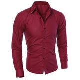 Pure Color Plus Size Business Shirts Mens Dress Shirts Button-Down Collar Long Sleeve Mens Dress Shirt  Male Business Shirt men