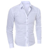 Pure Color Plus Size Business Shirts Mens Dress Shirts Button-Down Collar Long Sleeve Mens Dress Shirt  Male Business Shirt men