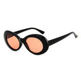 Haptron Kurt Cobai style Oval UV400 Sunglasses Women Vintage retro round Frame white mens Sun glasses red Hip Hop Clear glasses
