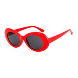Haptron Kurt Cobai style Oval UV400 Sunglasses Women Vintage retro round Frame white mens Sun glasses red Hip Hop Clear glasses
