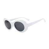 Haptron Kurt Cobai style Oval UV400 Sunglasses Women Vintage retro round Frame white mens Sun glasses red Hip Hop Clear glasses