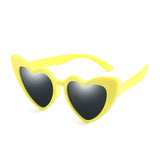 LongKeeper baby girl sunglasses for children heart 2020 TR90 black pink red heart sun glasses for kids polarized flexible uv400