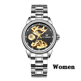 New Fashion Women Mechanical Watch Skeleton Design Top Brand Luxury Full Steel Waterproof Female Automatic Clock Montre Femme