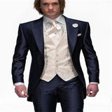 Black Groom Tuxedos for Wedding Smoking Man Suit 3 Piece Mens Suits 2019 Set Jacket Pants Vest Male Costumes
