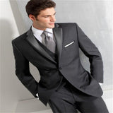 Black Groom Tuxedos for Wedding Smoking Man Suit 3 Piece Mens Suits 2019 Set Jacket Pants Vest Male Costumes