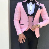 Black Groom Tuxedos for Wedding Smoking Man Suit 3 Piece Mens Suits 2019 Set Jacket Pants Vest Male Costumes