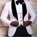 Black Groom Tuxedos for Wedding Smoking Man Suit 3 Piece Mens Suits 2019 Set Jacket Pants Vest Male Costumes