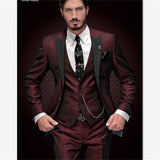 Black Groom Tuxedos for Wedding Smoking Man Suit 3 Piece Mens Suits 2019 Set Jacket Pants Vest Male Costumes