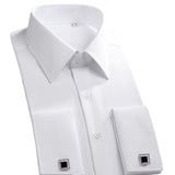 2019 New French Cuff Button Men Dress Shirts Classic Long Sleeve Brand Formal Business Tuxedo Shirts camisa masculina Cufflinks