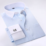 2019 New French Cuff Button Men Dress Shirts Classic Long Sleeve Brand Formal Business Tuxedo Shirts camisa masculina Cufflinks
