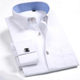2019 New French Cuff Button Men Dress Shirts Classic Long Sleeve Brand Formal Business Tuxedo Shirts camisa masculina Cufflinks