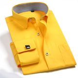 2019 New French Cuff Button Men Dress Shirts Classic Long Sleeve Brand Formal Business Tuxedo Shirts camisa masculina Cufflinks