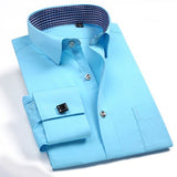 2019 New French Cuff Button Men Dress Shirts Classic Long Sleeve Brand Formal Business Tuxedo Shirts camisa masculina Cufflinks
