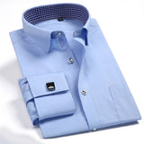 2019 New French Cuff Button Men Dress Shirts Classic Long Sleeve Brand Formal Business Tuxedo Shirts camisa masculina Cufflinks