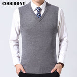 COODRONY Sweater Men Clothes 2020 Autumn Winter Warm Cashmere Wool Pull Homme Classic Casual V-Neck Sleeveless Vest Sweaters 126