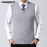 COODRONY Sweater Men Clothes 2020 Autumn Winter Warm Cashmere Wool Pull Homme Classic Casual V-Neck Sleeveless Vest Sweaters 126