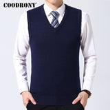 COODRONY Sweater Men Clothes 2020 Autumn Winter Warm Cashmere Wool Pull Homme Classic Casual V-Neck Sleeveless Vest Sweaters 126