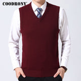 COODRONY Sweater Men Clothes 2020 Autumn Winter Warm Cashmere Wool Pull Homme Classic Casual V-Neck Sleeveless Vest Sweaters 126