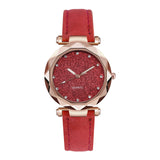 Casual female romantic starry sky wrist watch leather rhinestone designer ladies watch simple dress gfit montre femme