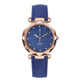 Casual female romantic starry sky wrist watch leather rhinestone designer ladies watch simple dress gfit montre femme
