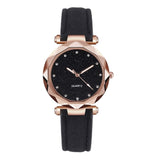 Casual female romantic starry sky wrist watch leather rhinestone designer ladies watch simple dress gfit montre femme