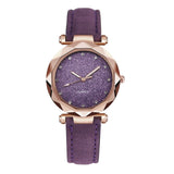 Casual female romantic starry sky wrist watch leather rhinestone designer ladies watch simple dress gfit montre femme