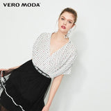 Vero Moda Women's Polka Dots Print Rivet Lapel Blouse | 319241508