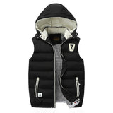 Men's Vest Winter Down Vest Casual Waistcoat Men's Sleeveless Jacket Plus Size 5XL Warm Men's Vest Overcoats Hat Detachable New