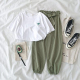 Two Piece Set Tracksuit Women Summer Clothes Female Korean Casual Harem Sweatpants Suits 18-24 Age Harajuku Girl