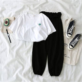 Two Piece Set Tracksuit Women Summer Clothes Female Korean Casual Harem Sweatpants Suits 18-24 Age Harajuku Girl