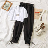 Two Piece Set Tracksuit Women Summer Clothes Female Korean Casual Harem Sweatpants Suits 18-24 Age Harajuku Girl