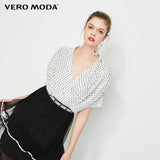 Vero Moda Women's Polka Dots Print Rivet Lapel Blouse | 319241508