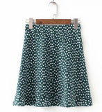 Women Dots Mini Skirt Green White Saia High Waistline Faldas sexy Skirts 2020 Summer
