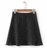 Women Dots Mini Skirt Green White Saia High Waistline Faldas sexy Skirts 2020 Summer